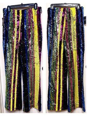 ✨🎉 Strut your game in sequins 🎉✨ Forever 21 sequin striped pants 🌈🕺